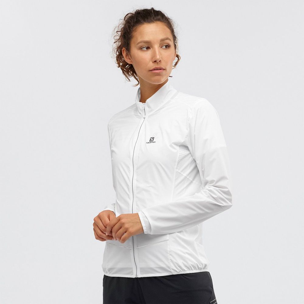 Salomon Israel SENSE - Womens Jackets - White (BLMX-83561)